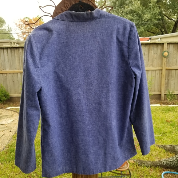 Vintage dark chambray blazer bt The Fashion Place L - Picture 2 of 6